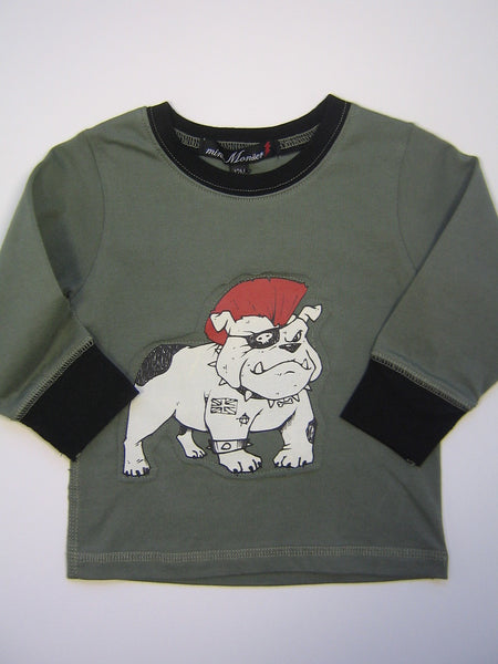 Mini Monster Punk Bulldog Long Sleeve Shirt
