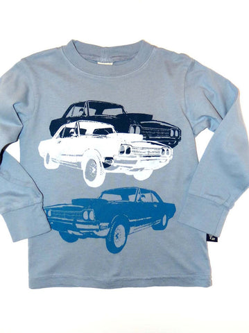 Charlie Rocket Triple Car Long Sleeve Tee