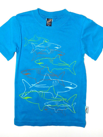 Charlie Rocket Linear Sharks Short Sleeve Shirt