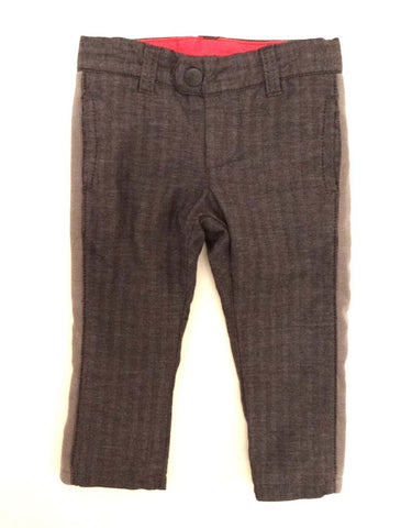 Mini Shatsu Infant Black Herringbone Lightning Pants